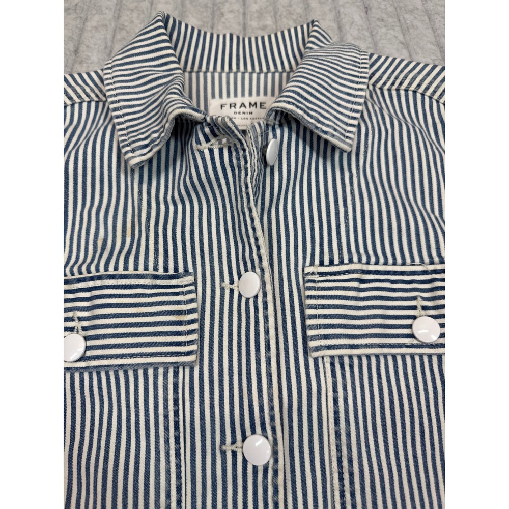 Normandie denim jacket by Frame Stripe essjk144 Size Medium